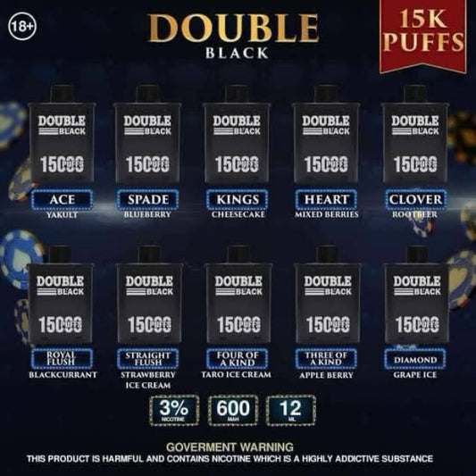 Double Black V2 15k Puffs / Black V2 Batt Compatible