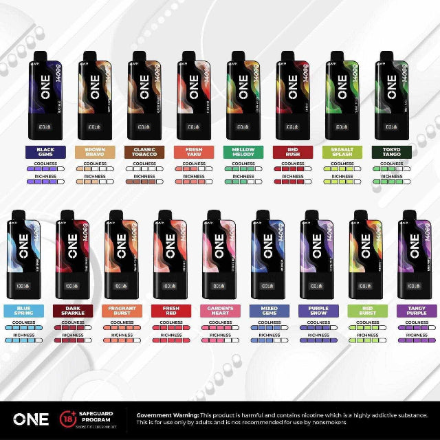 once bar. one bar vape flavors, one bar flavor guide, one bar pods, one bar 14000 puffs
