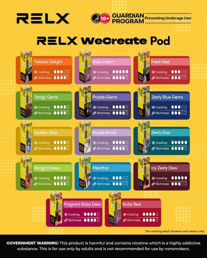 relx, relx wecreate, relx flavors, relx wecreate flavor
