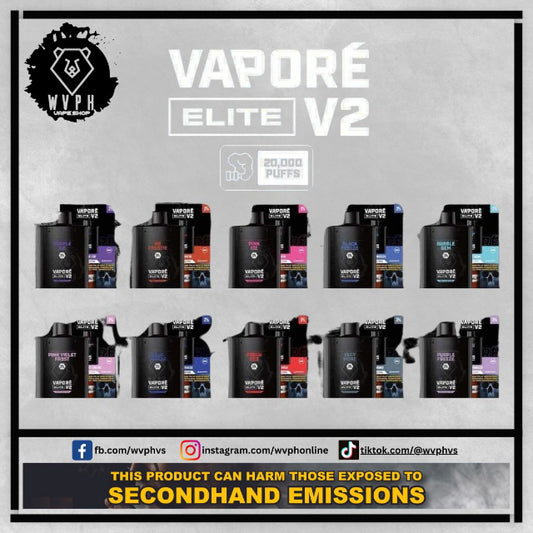 Vapore Elite V2 20k Puffs / Black V2 Batt Compatible