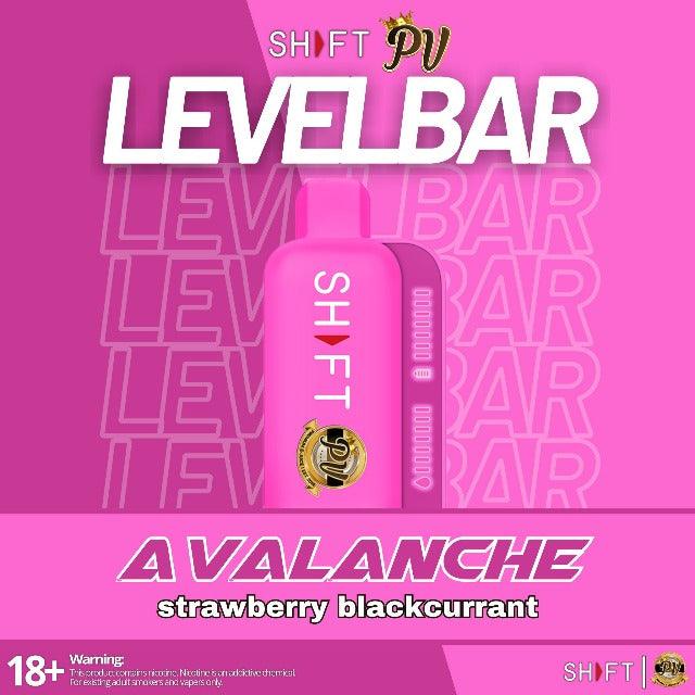 Shft Vape, Shft disposable, Shft disposable vape, Shft levelbar 10000 puffs, Shft levelbar avalanche, Shft levelbar strawberry blackcurrant, Shft levelbar menthol, Shft levelbar pink, shft levelbar black, Shft levelbar front side, Shft levelbar moving indicator, shft international, shft vape, shft disposable, shft flavors, shft international, shft level bar, shft level bar front side, shft level bar closed-up, shft level bar