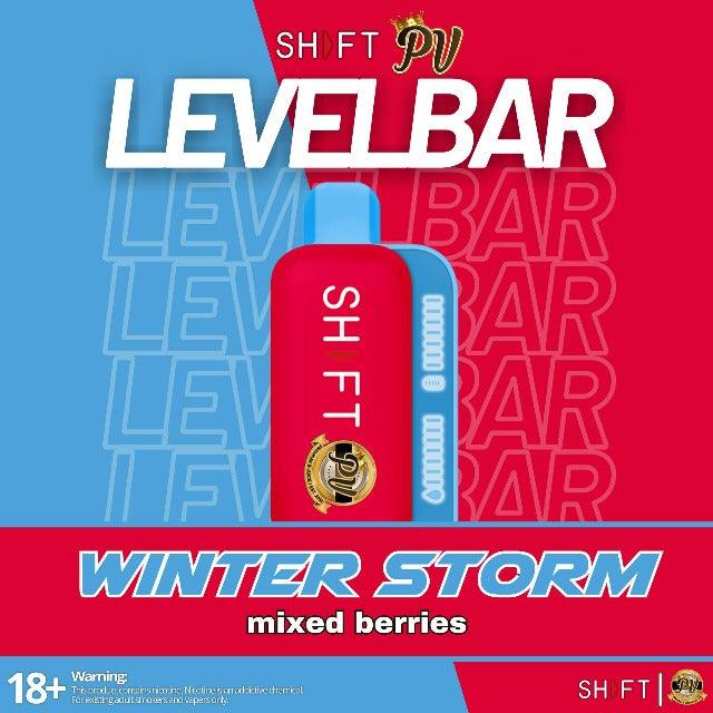 Shft Vape, Shft disposable, Shft disposable vape, Shft levelbar 10000 puffs, Shft levelbar winter storm, Shft levelbar mixed berries, Shft levelbar menthol, Shft levelbar blue, shft levelbar red, Shft levelbar front side, Shft levelbar moving indicator, shft international, shft vape, shft disposable, shft flavors, shft international, shft level bar, shft level bar front side, shft level bar closed-up, shft level bar