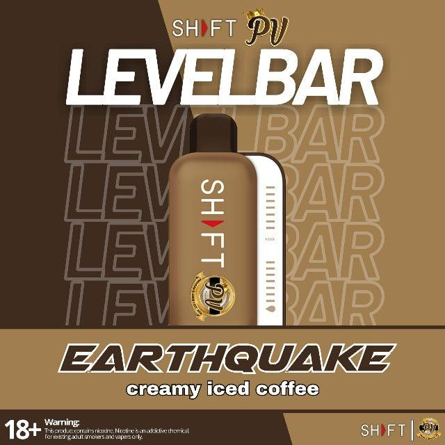 Shft Vape, Shft disposable, Shft disposable vape, Shft levelbar 10000 puffs, Shft levelbar menthol, Shft levelbar moving indicator, Shft levelbar creamy iced coffee, Shft levelbar earthquake, Shft levelbar brown, shft levelbar white, Shft levelbar front side, shft international, shft pasty vapor, shft vape, shft disposable, shft flavors, shft international, shft level bar, shft level bar front side, shft level bar closed-up, shft level bar