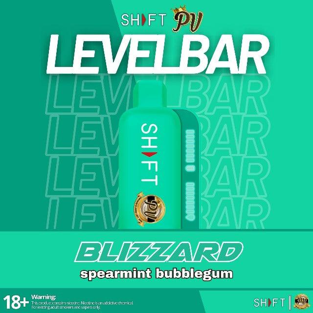 Shft Vape, Shft disposable, Shft disposable vape, Shft levelbar 10000 puffs, Shft levelbar menthol, Shft levelbar moving indicator, Shft levelbar blizzard, Shft levelbar spearmint bubblegum, Shft levelbar blue, shft levelbar green, Shft levelbar front side, shft international, shft pasty vapor, shft vape, shft disposable, shft flavors, shft international, shft level bar, shft level bar front side, shft level bar closed-up, shft level bar