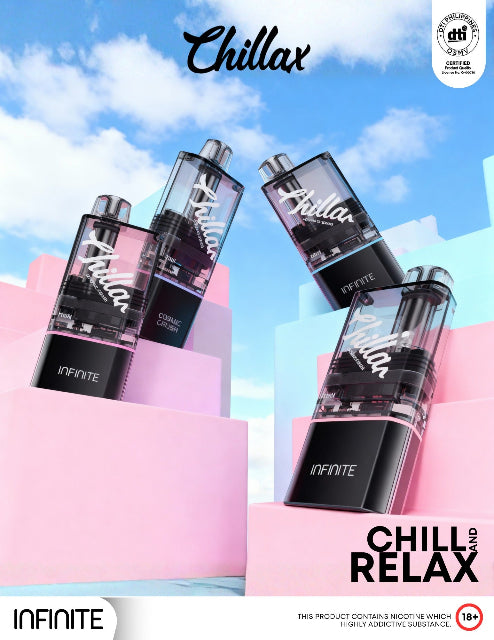 chillax vape, chillax, chillax vista, chillax infinite, chillax go, chlllax flavors