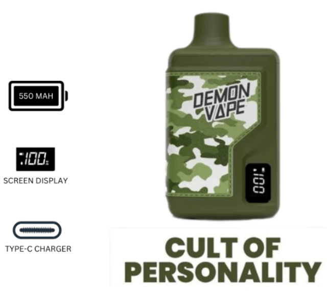 Demon Vape, Demon Vape Disposable, Demon Vape juice, Demon Vape War Bar front side, Demon Vape War Bar closed-up, Demon Vape War Bar rear view, Demon Vape War Bar review, Demon Vape War Bar shopee, demon vape honeydew yakult