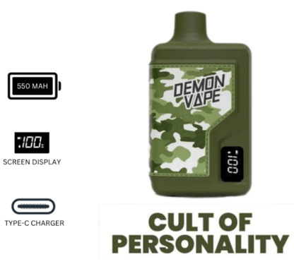 Demon Vape, Demon Vape Disposable, Demon Vape juice, Demon Vape War Bar front side, Demon Vape War Bar closed-up, Demon Vape War Bar rear view, Demon Vape War Bar review, Demon Vape War Bar shopee, demon vape honeydew yakult