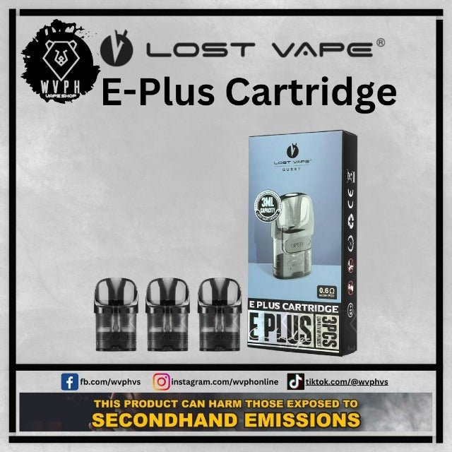 lost vape, Thelema elite 40, elite vape, e-plus cartridge, e-plus cartridge front side, e-plus cartridge close-up